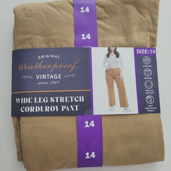 NEW Wide Leg Stretch Corduroy Women's 14 Weatherproof Vintage 98% Cotton// 26PT - Picture 8 of 10